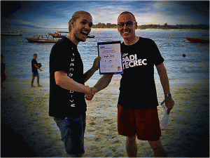 Chris and his PADI Examiner