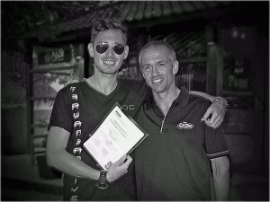 Chris being awarded by PADI
