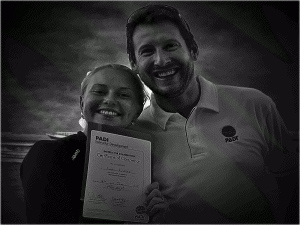 Laura and her PADI Examiner