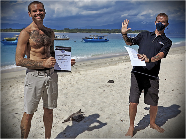 PADI I.E certs during the IDC Gili Islands June 2020 Indonesia