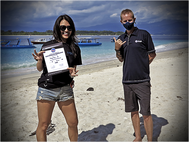 Cindy Certified on the PADI IDC Gili Islands, Indonesia