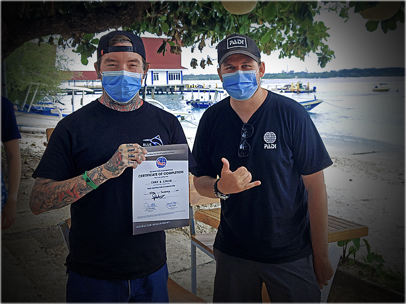 Cory Graduating the PADI IE in Gili T